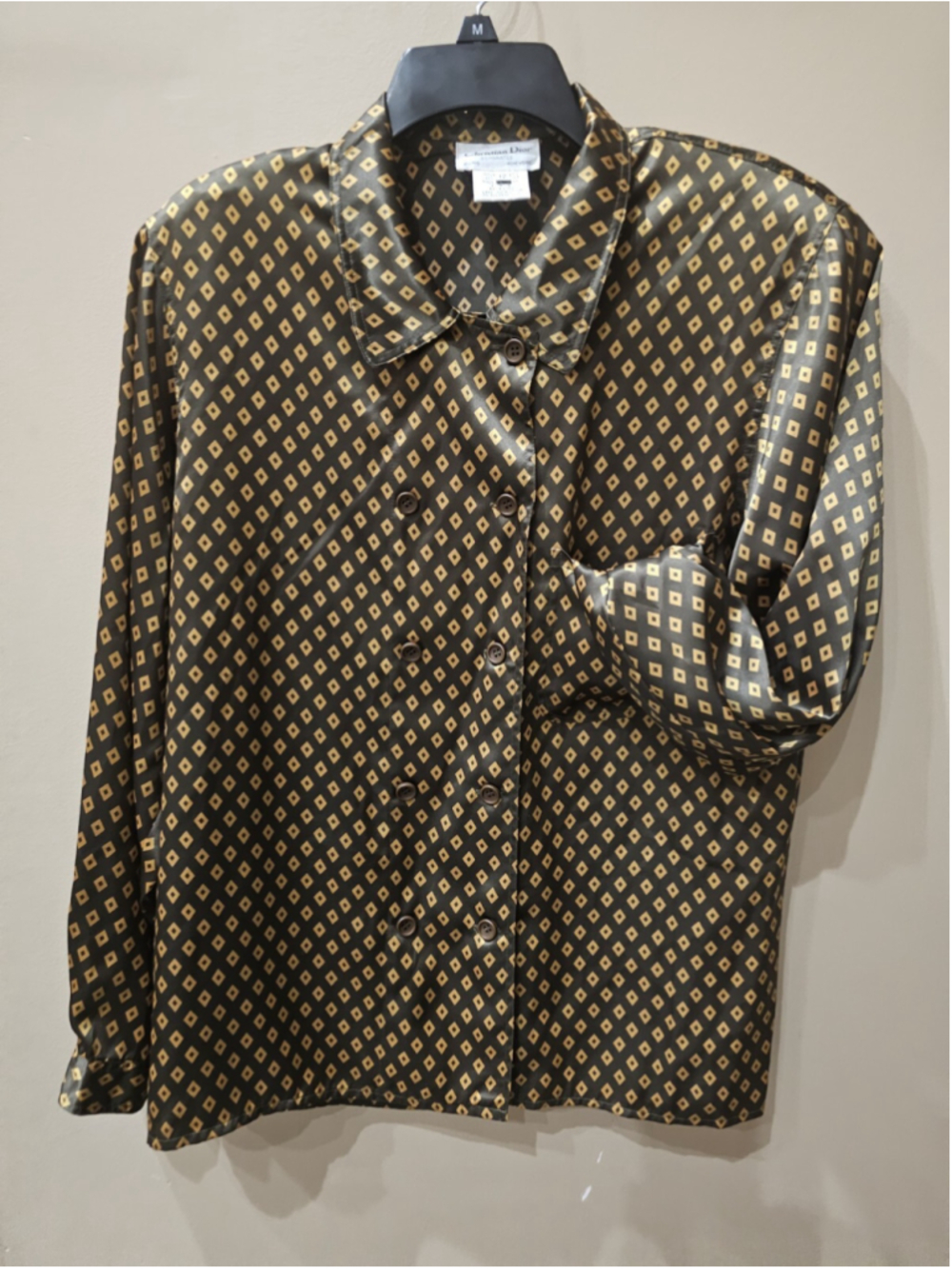 VTG Christian Dior Button Down Shirt Pattern Women's Sz 12 & 27" Length